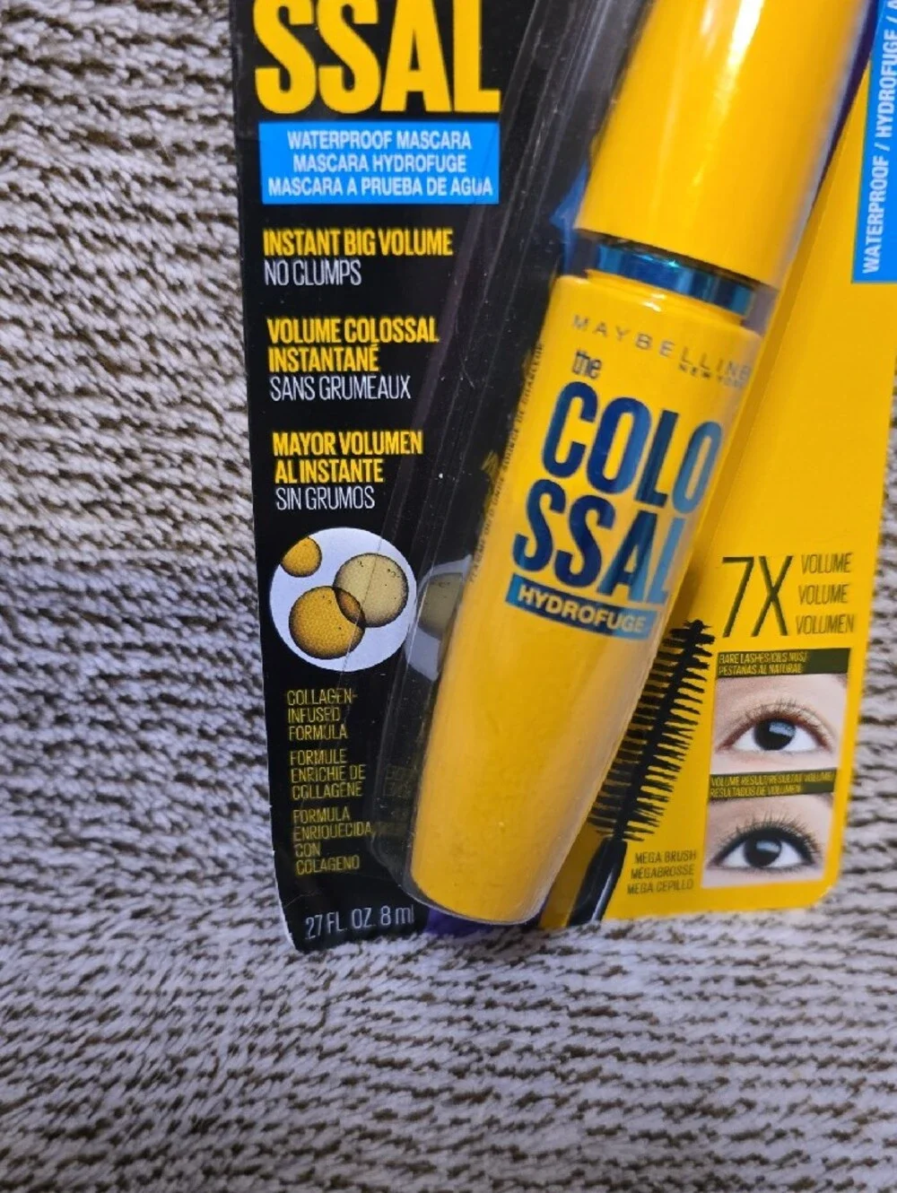 Maybelline Colossal Waterproof Mascara - Yellow Packaging, Black Shade 241